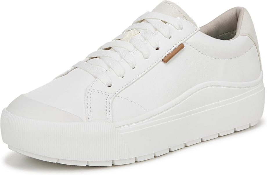 Women  Platform Slip On Fashion Sneaker,White Smooth,8