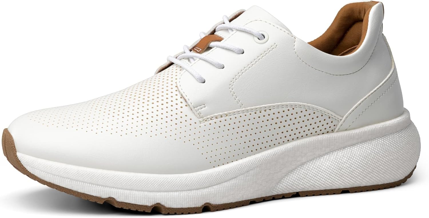 Men’s Dress Sneakers Casual Lace Up Oxford Cushied Walking Shoes Lightweight Breathable
