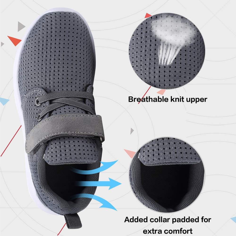 Boys Girls Sneakers Kids Lightweight Breathable Strap Athletic Running Shoes for Toddler/Little Kid/Big Kid