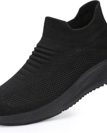 K Women Slip on Walking Shoes Comfort Lightweight Breathable Sock Shoe Non-Slip Mesh Casual Fashion Tennis Running Sneakers