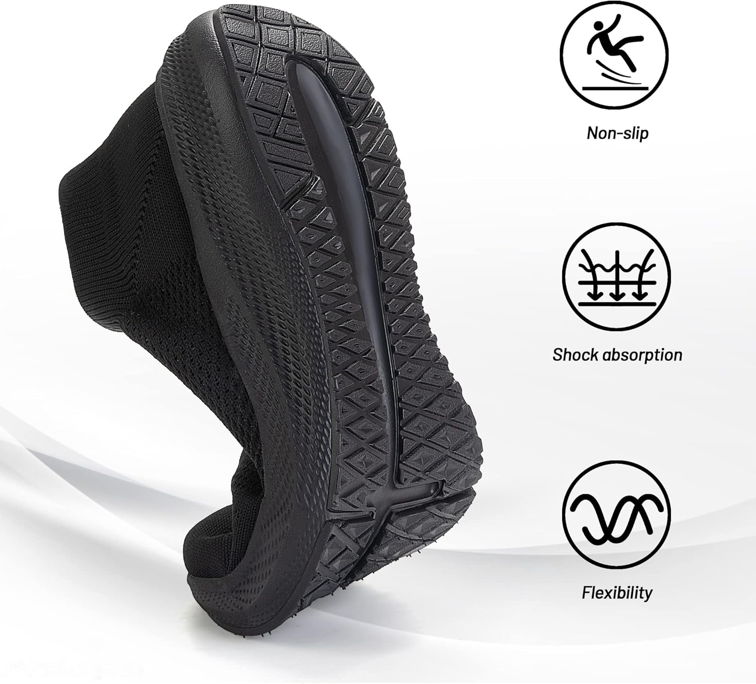 K Women Slip on Walking Shoes Comfort Lightweight Breathable Sock Shoe Non-Slip Mesh Casual Fashion Tennis Running Sneakers