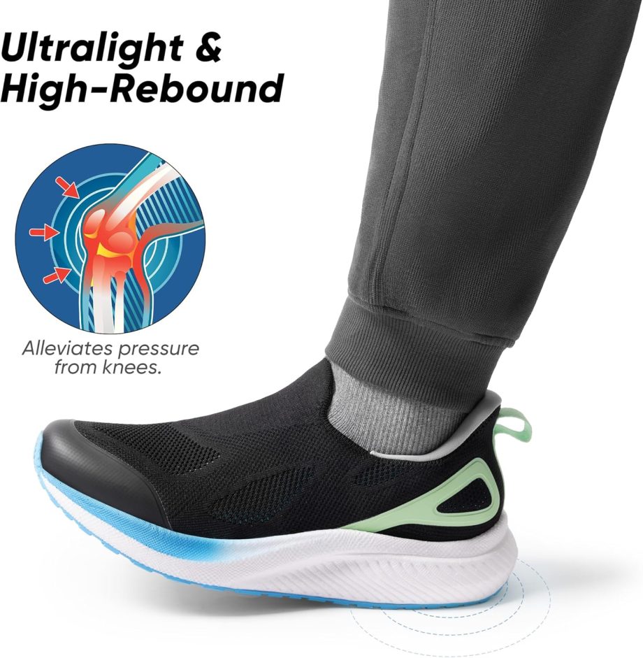 Men’s Hands-Free Slip  Walking Shoes Laceless Comfortable Tennis Sneakers